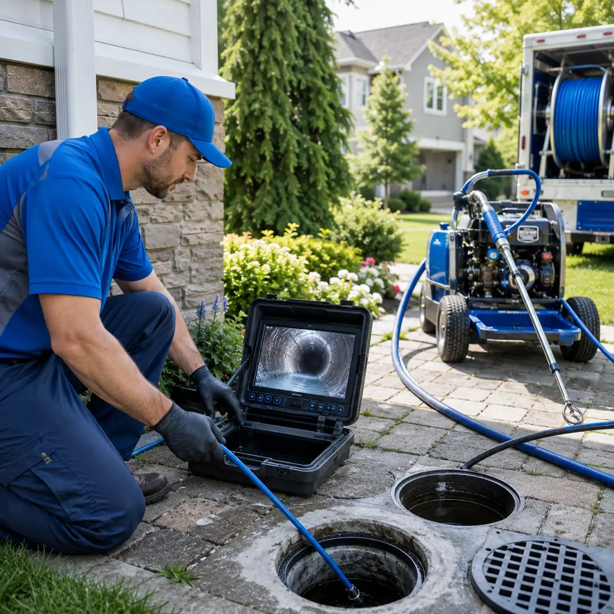 Outdoor drain cleaning professionals serving New Munich, MN